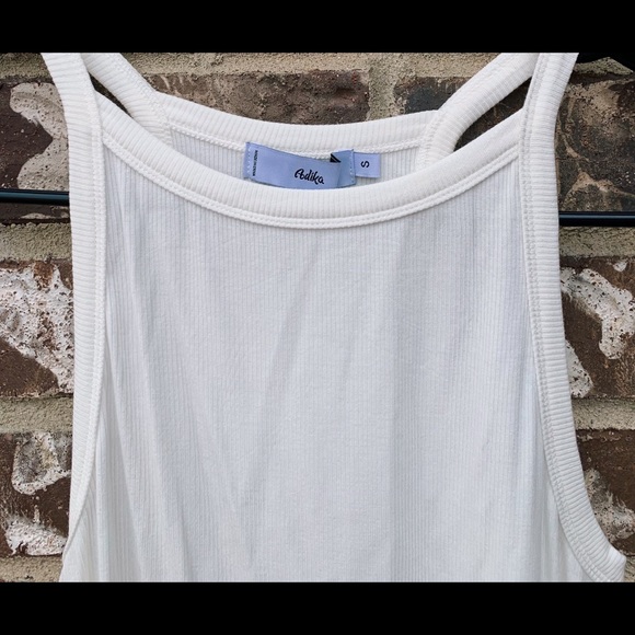 White Ribbed Tank Top - Picture 2 of 3